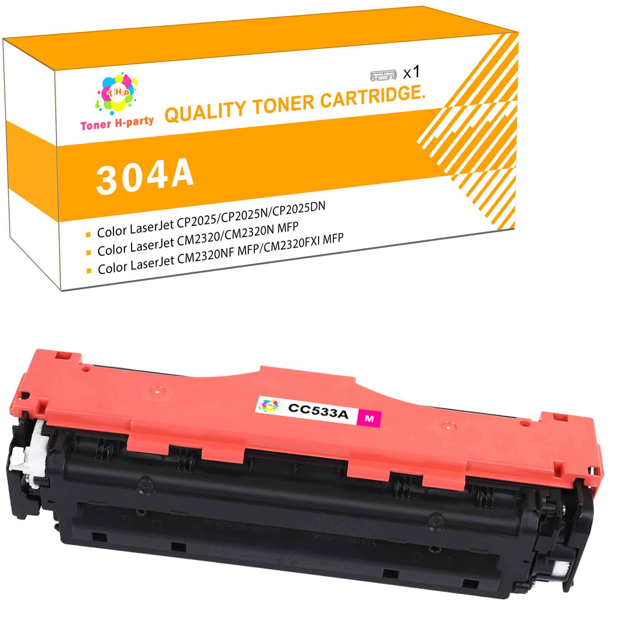 Toner H-Party 304A Toner Cartridge Replacement for CC530A for Use with Color LaserJet CP2025 CP2025N CP2025DN, CM2320 CM2320N-MFP CM2320NF CM2320FXI-MFP (Black,1-Pack) - Walmart.com