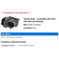 thumbnail image 2 of Throttle Body - Compatible with 2005 - 2007 Mercury Montego 2006, 2 of 3