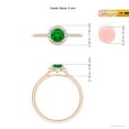 thumbnail image 4 of ANGARA Natural Round Emerald Halo Ring with Diamond Accents in 14K Rose Gold for Women (Size-5mm) | May Birthstone, Birthday, Anniversary, Jewelry Gift for Women | Natural Emerald Ring, 4 of 8