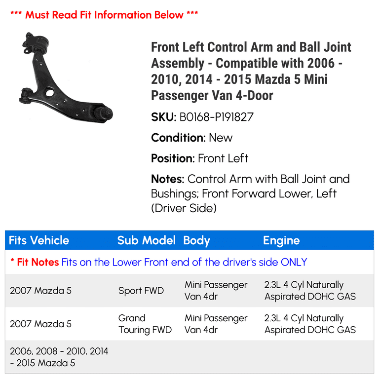 Geelife 2x Front Left & Right Lower Control Arm W/ Ball Joint For Mazda 6 2014 2020 2 5l Geelife 2x Front Left & Right Lower Control Arm W/ Ball Joint For Mazda 6 2014 2020 2 5l