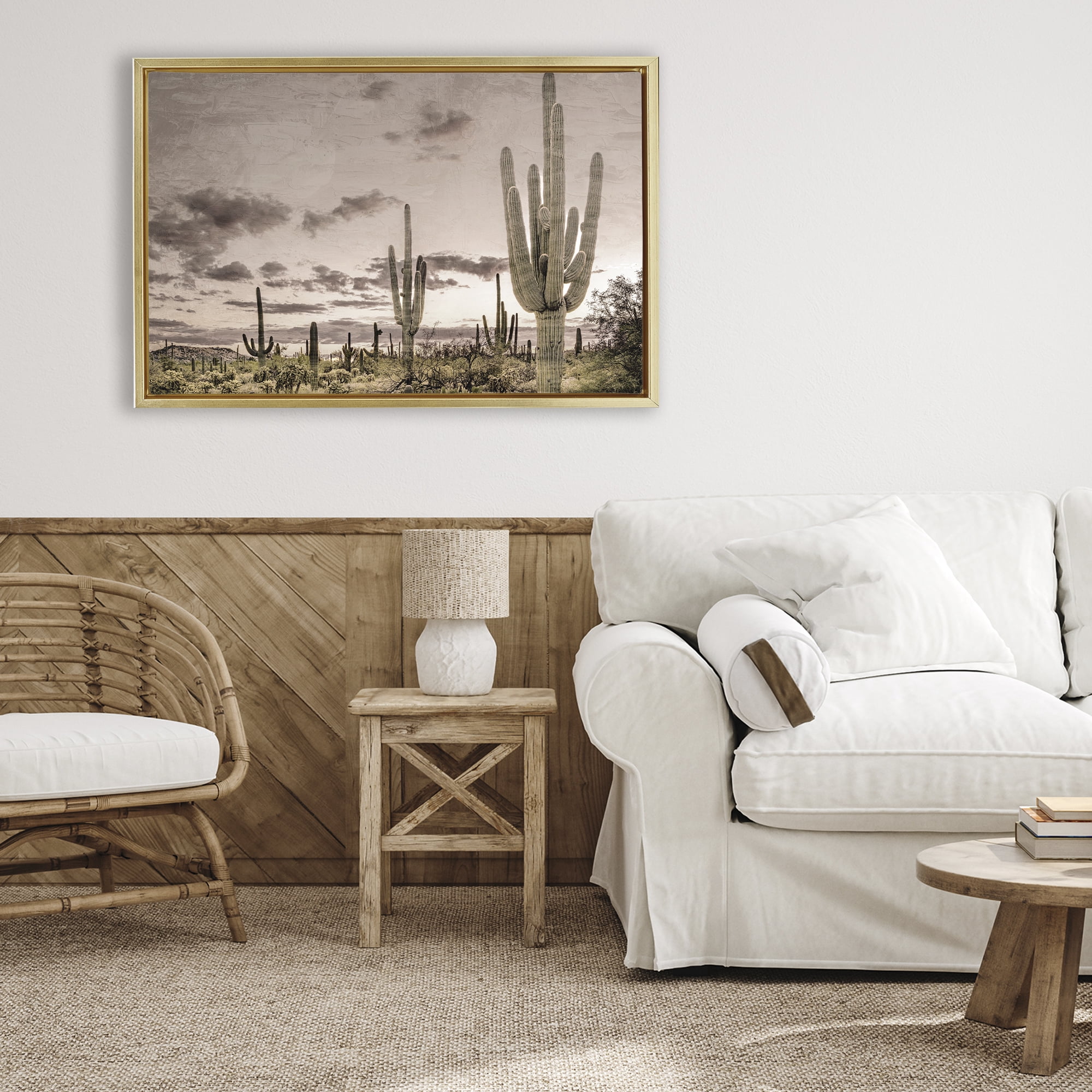Stupell Industries Desert Sky Wilderness Gold Framed Floater Canvas Wall Art, design by Kim Allen