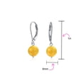 thumbnail image 4 of Bling Jewelry Womens Simple Gemstone 8MM Drop Ball Earrings Secure Hinge Lever Back Sterling Silver, 4 of 5