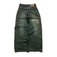 thumbnail image 1 of Pantalones vaqueros holgados de cintura alta para hombres y mujeres, ropa de calle, pantalones de pierna ancha, pantalones clásicos, Retro, bordado de letras, Hip Hop, años 90, Y2K, 1 of 5