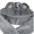 thumbnail image 5 of GRIS Juego 3 en 1 de bufanda con capucha para niños, guantes de felpa cálidos, manoplas, gorro de invierno para niña y niño, lindo patrón 3D para disfraces, fiestas, cumpleaños, regalo de Navidad, 5 of 5
