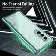 thumbnail image 6 of Dteck for Samsung Galaxy Z Fold 3 Case Hinge Protection Luxury Plating Transparent All-Inclusive Case Bulit-in Screen Protector,Green, 6 of 7