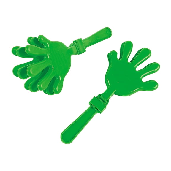 Green Plastic Hand Clappers - Party Favors - 12 Pieces