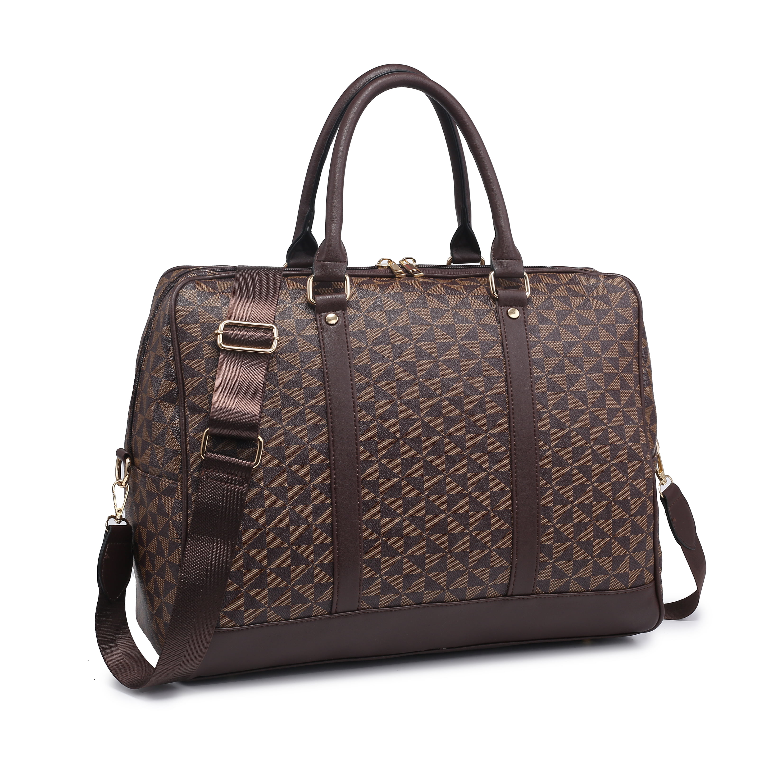 Unisex Duffle bag Personalised Brown PU Leather travel bag Bags & Purses Luggage & Travel Duffel Bags Overnight Holdall 