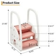 thumbnail image 6 of Juiluna Toddler Step Stool for Bathroom Sink, Kids 3 Step Stool with Safety Handles, Three Step Ladder for Kitchen, Bed, Toilet Potty Training, Non-Slip Standing Stool for Baby Learning, Pink, 6 of 9