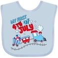 thumbnail image 3 of Inktastic My First Fourth of July Train Boys or Girls Baby Bib, 3 of 4