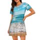 thumbnail image 1 of Fotbe Sunny Ocean Waves Bata de Dormir para Mujer con Estampado, Camisón de Algodón de Manga Corta, Ropa de Dormir Casual, 1 of 6