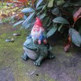 thumbnail image 2 of Estatuilla de hadas Matsuzay Enano montando rana artesanías decoración de paisaje, 2 of 6
