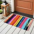 thumbnail image 5 of Colorful Striped Bathroom Mat 2x3 FT, Non Slip Small Kitchen Mat, Modern Rainbow Abstract Graffiti Art Washable Backed Front Door Throw Rug Non-Shedding Indoor Outdoor Doormat for Entryway Sink, 5 of 9