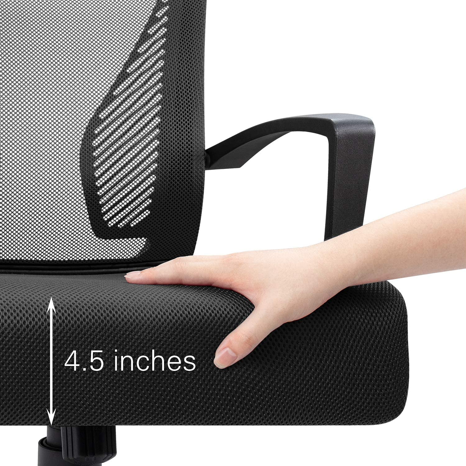 Homall Mid Back Office Chair Computer Ergonomic Mesh Chair Adjustable Mesh Chair with Armrest, Black