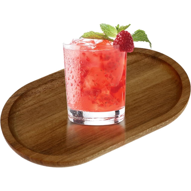FANGQIULI Oval Acacia Wood Serving Tray, 7.8 x 4.6" photo 8