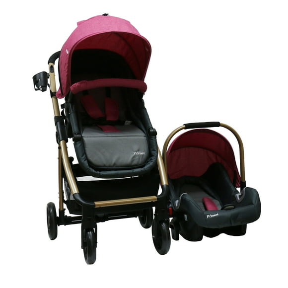 Carriola De Bebe Prinsel Prima Ts Portabebe/autoasiento Rosa Con Dorado