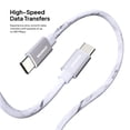 thumbnail image 5 of Powertek Marble 6ft USB-C to USB-C Cable, White/Silver, 60W Fast Charging, Silicone Marble Design, Steady Data Transfer, 5 of 7