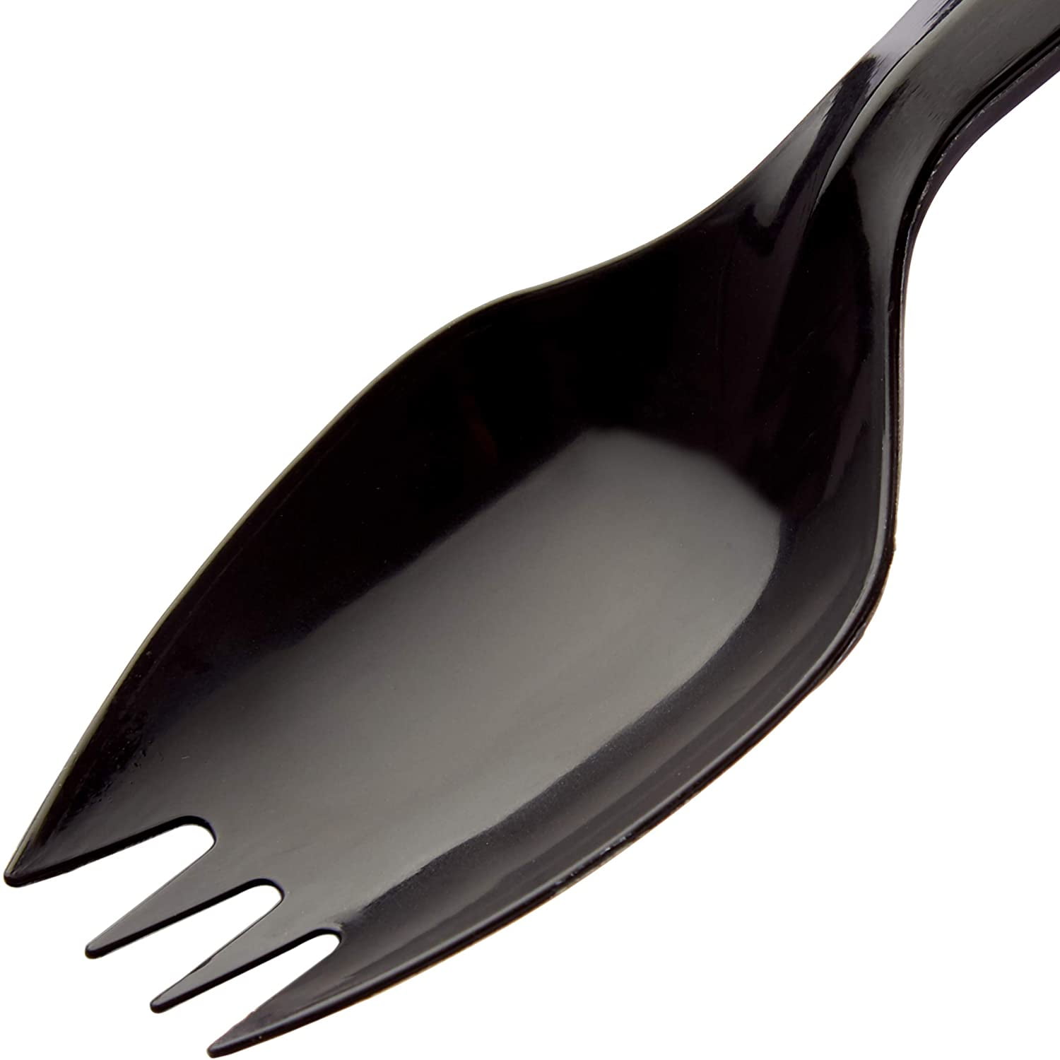 Avant Grub 5.5' Disposable Black Plastic Sporks for Kids, 100 Pack