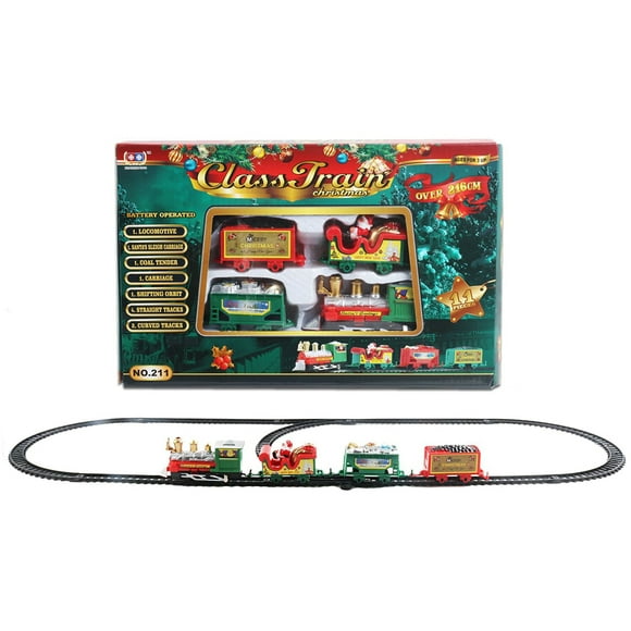 kurtrusly Electric Train Xmas Tree Decor Railway Toy Entertainment Embellishment Kid Gifts Battery-powered Santa Claus Christmas Pendent