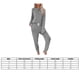 thumbnail image 4 of Qarigey Pijama largo para mujer, ropa de dormir, traje de ocio, pantalones de estilo sencillo lavables, ropa para el hogar, ropa de descanso de manga conjuntos de ropa Gris XXL Qarigey AP019046-05, 4 of 6