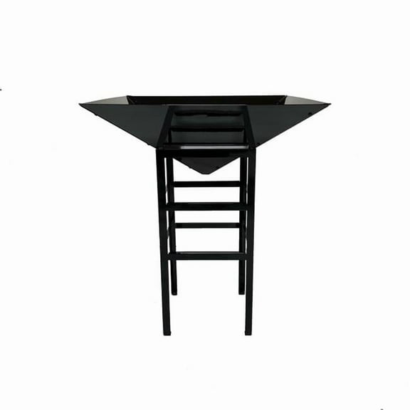 Geometric Metal Black Planter with Large Stand