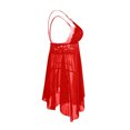 thumbnail image 4 of Npasoilc Nightgowns for Women Sleeveless V Neck See-Through Mesh Lace Patchwork Suspender Nightdress Solid Color Lingerie Backless Homedress Pajama, 4 of 4