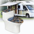 thumbnail image 5 of HELLHERO Keep Dust Stain Elastic Fabric Toilet Cover Set Elastic Bottom Cozy Toilet Lid Seat Cover Set Fits All Toilet Shapes for Bathroom Home, 5 of 7