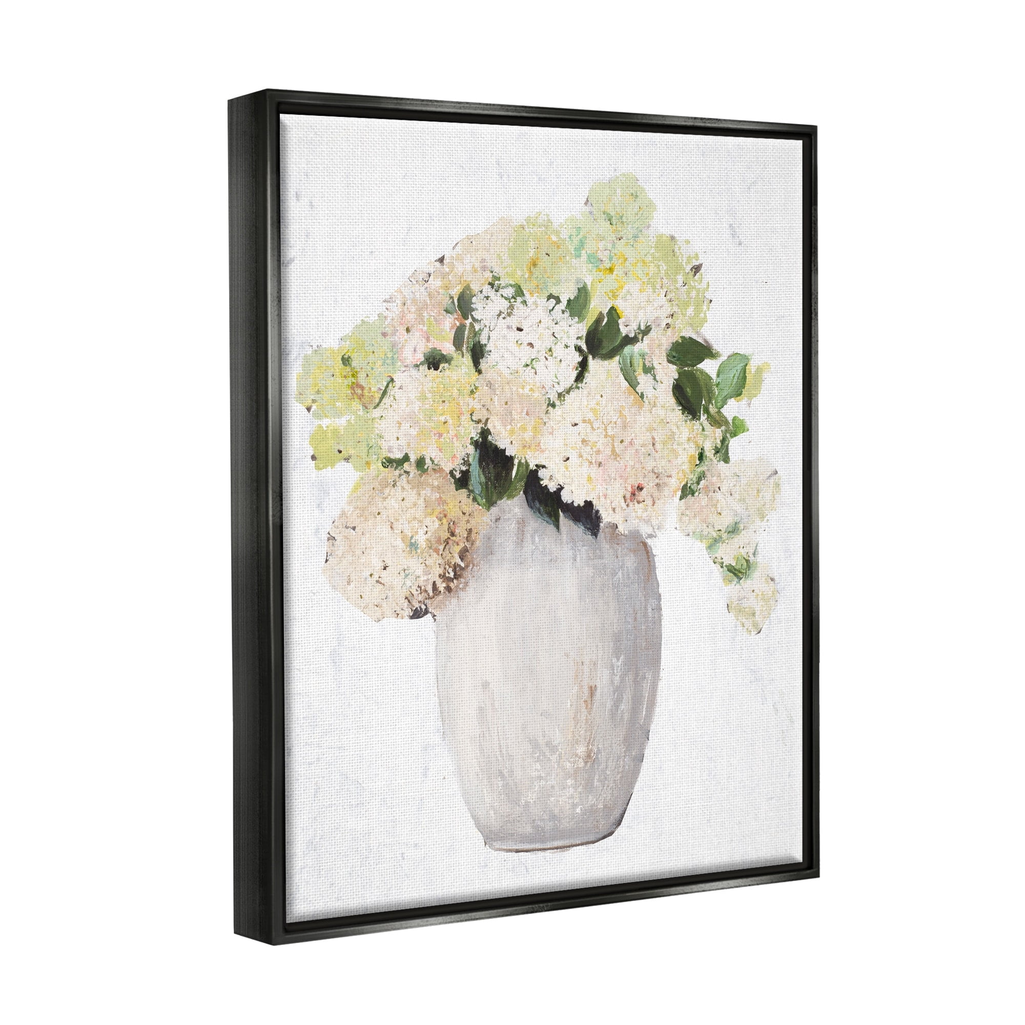 Stupell Industries Mixed Flower Bouquet Tall Vase Floral Arrangement Painting Jet Black Floating Framed Canvas Print Wall Art, Design by Patricia Pinto
