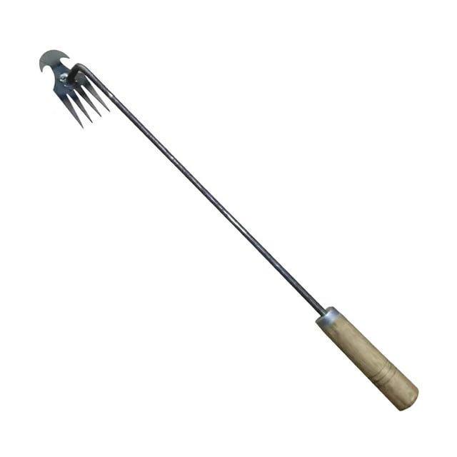 Deshierbador manual, herramienta para quitar malezas, 4 púas, multifuncional, para jardín alargar el mango de madera