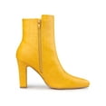 thumbnail image 3 of Unique Bargains Bottines à Talons Hauts Épais Imprimées pour Femme Jaune US 7, 3 of 7