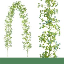 Yhmxh 5.6 Ft Baby Breath Garlands, Artificial Floral Garland for Table Backdrop, Real Touch Babys Breath Garland ake Hanging Plant Garlands for Wedding, Party, Home Decor, Spring Flower Vines
