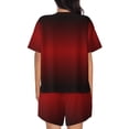 thumbnail image 4 of Womens Pajama Sets With Pocket, Red Geometric Perforated Square Background Lounge Sets Short Sleeve Sleepwear PJ Sets for Women, 4 of 6