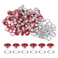 thumbnail image 1 of Unique Bargains 100 Pcs Œillets 3/10 Pouce (8mm) Trou d'Identification Œillet Autoportant en Métal avec Rondelles pour Cuir Rouge, 1 of 7