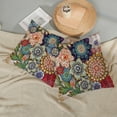 thumbnail image 5 of Boho Pillow Covers 18x18 Set of 2, Vintage Mandala Flowers Throw Pillows Spring Summer Ethnic Floral Decorations Bohemian Pillowcase Farmhouse Linen Decor Outdoor Cushion Case for Living Room, 5 of 5