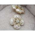thumbnail image 2 of Royal Golden Tone Faux Pearl White Rhinestone Accented Earrings, 2 of 4