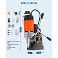 thumbnail image 7 of QinaQin 1650W Magnetic Drill - 1.57" Boring Diameter,Hold Force,Portable Drill with 10 Drill Bits,3 Twist Drills & Plastic Case,Orange, 7 of 7