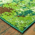 thumbnail image 3 of 5â€™ x 8â€™ Teal and Pickle Green Abstract Indoor Area Rug, 3 of 3
