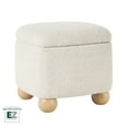thumbnail image 6 of Walker Edison Contemporary Bouclé Easy Assembly Small Storage Ottoman, Ivory, 6 of 15