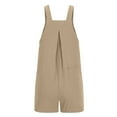 thumbnail image 4 of aidice Summer Womens Overalls Casual Adjustable Strap Button Ruched Loose Shorts Jumpsuits with Pockets, 4 of 6