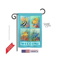 Breeze Decor 57051 Beach & Nautical Tropical Fish Collage 2-Sided Impression Garden Flag - 13 x 18.5 in.