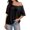 1-Black, variant on Casual Solid Color off the Shoulder Tops for Women Oversized Short Sleeve Loose Fit Tshirts Summer Basic Tee Fashion Early Autumn Clothes Soft Comfy for Daily Wear 1-Coffee S
