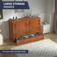 thumbnail image 5 of ZAFLY Murphy Bed with Trifold Foam Mattress, Cabinet Bed has USB Charging Station, Convertible Bed with Storage Platform, Cabinet Chest Bed with Large Drawers for Living Room/Bedroom (Cherry), 5 of 9