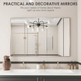 thumbnail image 3 of 55 in. W. x 36 in. H Rectangle Aluminum Alloy Framed Wall Mounted Bathroom Vanity Accent Mirror in Brushed Nickel, 3 of 13
