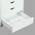 thumbnail image 4 of EDX 5 Drawer Dresser - Chest Dressers with Wheels, Wood Storage Cabinet for Bedroom, Home, Office Organization, White, 4 of 9