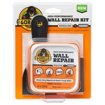 Gorilla Glue Wall Repair Kit. 4oz Spackling & Patch, 3" Putty  and 220 Grit Sanding Block