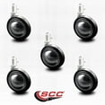 thumbnail image 2 of 3 Inch Bright Chrome Soft Tread Ball Caster –5/16 Inch Threaded Stem–Set of 5, 2 of 2