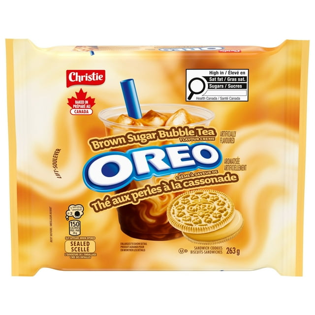 Oreo Brown Sugar Bubble Tea Flavoured Cookies, Baked in Canada