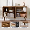 thumbnail image 3 of Syemin Buffet Cabinet with Storage, Multifunctional Storage Cabinet with 4 Doors, Modern Sideboard Buffet Credenzas for Living Room, Entryway, Hallway, Natual Oak, 3 of 5