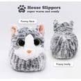 thumbnail image 3 of Onmygogo Indoor Fuzzy Winter Animal Cat Plush Slippers for Women and Men(Size 9-10.5, Gray), 3 of 7