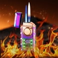 thumbnail image 6 of Torch Lighter, Cool Mecha Design Dual Flame Lighter, Refillable Butane Lighter with Visible Gas Window, Windproof Adjustable Jet Flame and Soft Flame, Great Gifts for Men, 6 of 7
