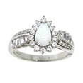 thumbnail image 2 of Brilliance Fine Jewelry 925 Sterling Silver Created Opal and White Cubic Zirconia CZ Ring, 2 of 2